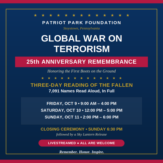GWOT 25 Year Anniversary Remembrance