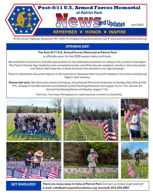 Opening Day and Flag Installation